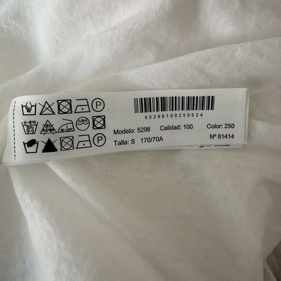 Massimo Dutti Linen White Pencil Skirt Back & Front Slit Minimalist Chic Sz S - Picture 7 of 7